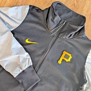 Nike Pittsburgh Pirates Jacket‎ Women's Size S Zip Up Black Yellow Gray - Small